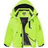 imageWULFUL Boys Waterproof Ski Snow Jacket Winter Thick Fleece Jacket Outdoor Windproof CoatGreen