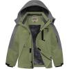 imageWULFUL Boys Waterproof Ski Snow Jacket Winter Thick Fleece Jacket Outdoor Windproof CoatGreengrey