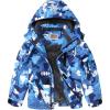 imageWULFUL Boys Waterproof Ski Snow Jacket Winter Thick Fleece Jacket Outdoor Windproof CoatSnowflake