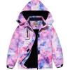 imageWULFUL Girls Waterproof Ski Jacket Warm Fleece Hooded Winter Snow CoatPattern 4