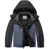 imageWULFUL Kids Waterproof Ski Jacket Warm Fleece Hooded Boys and Girls Winter Snow Coat OutwearWindproof RainCoatBlack Dark Grey