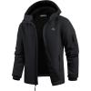 imageWULFUL Mens Lightweight Softshell Jacket Warm Fleece Lined Windbreaker Waterproof Soft Shell for Outdoor HikingBlack