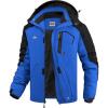 imageWULFUL Mens Ski Jackets Warm Winter Snow Windbreaker Resistant Snowboard Fleece Coat Mountain Waterproof Parka with HoodBlackblue
