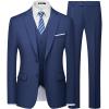 imageWULFUL Mens Slim Fit 3 Piece Suits Two Button Blazer Vest ampamp Pants Tuxedo Set for Business Wedding PartyNavy