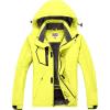 imageWULFUL Mens Waterproof Ski Jacket Warm Winter Coats Windproof Winter Jackets for Men Fleece Lined Windbreaker with HoodYellow
