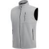imageWULFUL Mens Windproof Lightweight Golf Vest Outerwear with Pockets Softshell Sleeveless Jacket for Travel Hiking RunningLight Grey