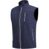 imageWULFUL Mens Windproof Lightweight Golf Vest Outerwear with Pockets Softshell Sleeveless Jacket for Travel Hiking RunningNavy