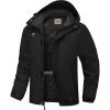 imageWULFUL Mens Winter Coats Waterproof Ski Jacket Warm Windproof Winter Windbreaker Jackets for Men with HoodBlack0047