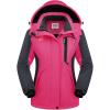 imageWULFUL Womens Waterproof Snow Ski Jacket Mountain Windproof Winter Coat with Detachable HoodRoseblack