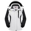 imageWULFUL Womens Waterproof Snow Ski Jacket Mountain Windproof Winter Coat with Detachable HoodWhiteblack