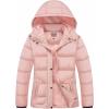 imageWULFUL Womens Winter Coats Lightweight Warm Thicken Puffer Jacket Waterproof Quilted Winter Jackets with Removable HoodPink