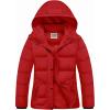 imageWULFUL Womens Winter Coats Lightweight Warm Thicken Puffer Jacket Waterproof Quilted Winter Jackets with Removable HoodWine Red