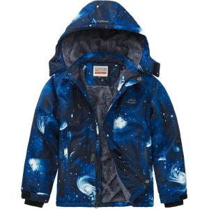 imageWULFUL Boys Waterproof Ski Jacket Warm Fleece Hooded Winter Snow CoatPattern 2