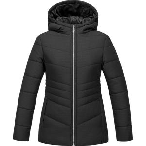 imageWULFUL Girls Winter Waterproof Coat Warm Hooded Parka Jacket LongBlack