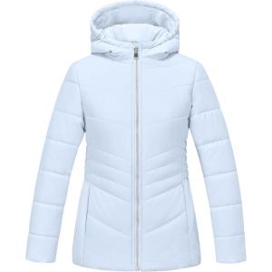 imageWULFUL Girls Winter Waterproof Coat Warm Hooded Parka Jacket LongBlue