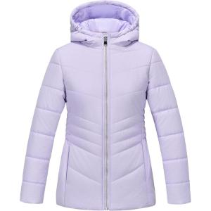 imageWULFUL Girls Winter Waterproof Coat Warm Hooded Parka Jacket LongPurple