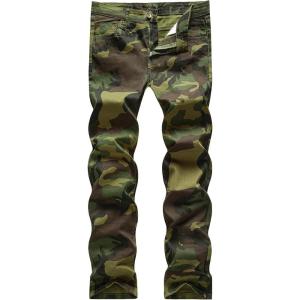 imageWULFUL Mens Slim Fit Skinny Stretch Comfy Jeans Denim PantsCamouflage01