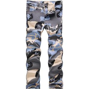 imageWULFUL Mens Slim Fit Skinny Stretch Comfy Jeans Denim PantsCamouflage03
