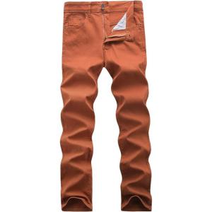 imageWULFUL Mens Slim Fit Skinny Stretch Comfy Jeans Denim PantsCoffee