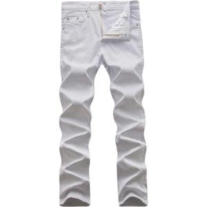 imageWULFUL Mens Slim Fit Skinny Stretch Comfy Jeans Denim PantsLight Grey