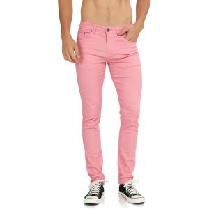 imageWULFUL Mens Slim Fit Skinny Stretch Comfy Jeans Denim PantsPink