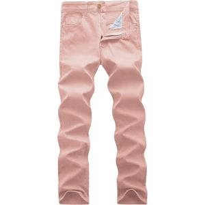 imageWULFUL Mens Slim Fit Skinny Stretch Comfy Jeans Denim PantsPink01