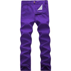 imageWULFUL Mens Slim Fit Skinny Stretch Comfy Jeans Denim PantsPurple01