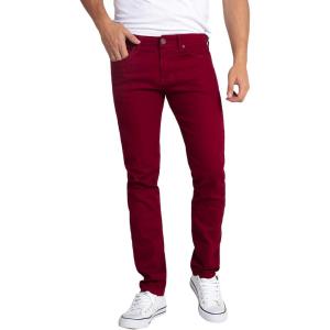 imageWULFUL Mens Slim Fit Skinny Stretch Comfy Jeans Denim PantsWine Red
