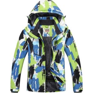 imageWULFUL Mens Waterproof Ski Jacket Warm Winter Coats Windproof Winter Jackets for Men Fleece Lined Windbreaker with HoodDigital Printing02new
