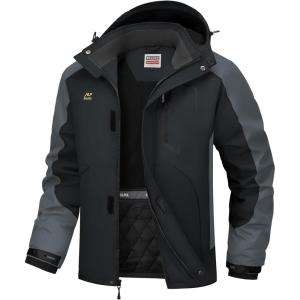 imageWULFUL Mens Winter Coats Waterproof Ski Jacket Warm Windproof Winter Windbreaker Jackets for Men with HoodDark Grey0047
