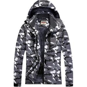 imageWULFUL Womens Waterproof Ski Jacket Warm Winter Coats Windproof Winter Jackets for Women Fleece Lined Windbreaker with HoodBlack Camon2