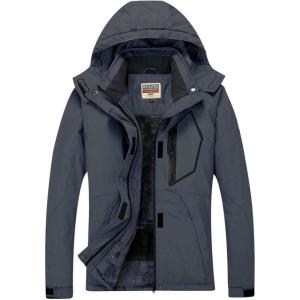 imageWULFUL Womens Waterproof Ski Jacket Warm Winter Coats Windproof Winter Jackets for Women Fleece Lined Windbreaker with HoodDark Greyn2