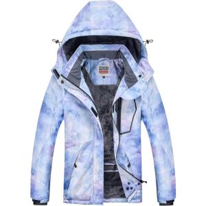 imageWULFUL Womens Waterproof Ski Jacket Warm Winter Coats Windproof Winter Jackets for Women Fleece Lined Windbreaker with HoodDigital Printing06