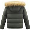 imageWULFUL Boys Girls Winter Coats Waterproof Fleece Lined Puffer Jackets Kids Thicken Outerwear With Detachable HoodArmy Green