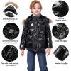 imageWULFUL Boys Girls Winter Coats Waterproof Fleece Lined Puffer Jackets Kids Thicken Outerwear With Detachable HoodBright Black