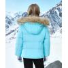 imageWULFUL Boys Girls Winter Coats Waterproof Fleece Lined Puffer Jackets Kids Thicken Outerwear With Detachable HoodLake Blue