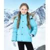 imageWULFUL Boys Girls Winter Coats Waterproof Fleece Lined Puffer Jackets Kids Thicken Outerwear With Detachable HoodLake Blue