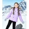 imageWULFUL Boys Girls Winter Coats Waterproof Fleece Lined Puffer Jackets Kids Thicken Outerwear With Detachable HoodLight Purple
