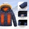 imageWULFUL Boys Girls Winter Coats Waterproof Fleece Lined Puffer Jackets Kids Thicken Outerwear With Detachable HoodNavy