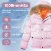 imageWULFUL Boys Girls Winter Coats Waterproof Fleece Lined Puffer Jackets Kids Thicken Outerwear With Detachable HoodPink