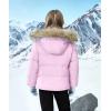 imageWULFUL Boys Girls Winter Coats Waterproof Fleece Lined Puffer Jackets Kids Thicken Outerwear With Detachable HoodPink