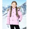 imageWULFUL Boys Girls Winter Coats Waterproof Fleece Lined Puffer Jackets Kids Thicken Outerwear With Detachable HoodPink