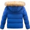 imageWULFUL Boys Girls Winter Coats Waterproof Fleece Lined Puffer Jackets Kids Thicken Outerwear With Detachable HoodRoyal Blue