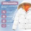 imageWULFUL Boys Girls Winter Coats Waterproof Fleece Lined Puffer Jackets Kids Thicken Outerwear With Detachable HoodWhite