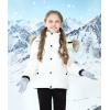 imageWULFUL Boys Girls Winter Coats Waterproof Fleece Lined Puffer Jackets Kids Thicken Outerwear With Detachable HoodWhite