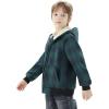 imageWULFUL Boys Hoodies Fleece Jackets Plaid Winter Coat Warm 514 YearsGreen 813