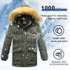 imageWULFUL Boys Winter Coat Waterproof Fleece Lined Parka Jackets Kids Hooded Puffer OuterwearArmy Green