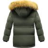 imageWULFUL Boys Winter Coat Waterproof Fleece Lined Parka Jackets Kids Hooded Puffer OuterwearArmy Green