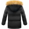 imageWULFUL Boys Winter Coat Waterproof Fleece Lined Parka Jackets Kids Hooded Puffer OuterwearBlack