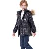 imageWULFUL Boys Winter Coat Waterproof Fleece Lined Parka Jackets Kids Hooded Puffer OuterwearBright Black